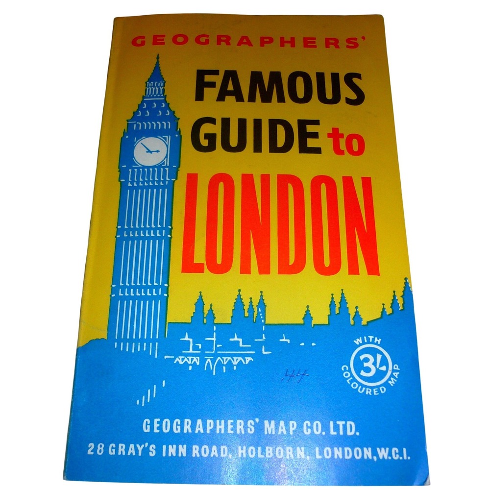 Vintage Geographers Famous Guide to London 34 Color Maps Underground Map‎ 1960s